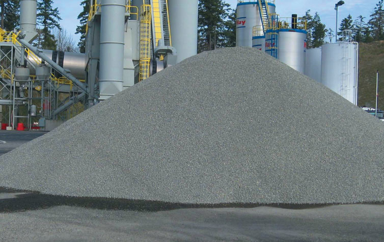 Industrial construction materials yard with steel and aggregate supply